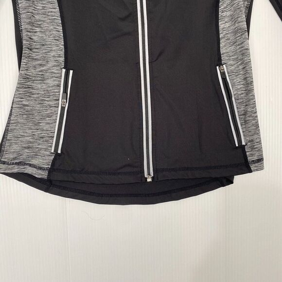 Icyzone Full Zip Athletic Jacket Size M Running Cycling Black Zip Pockets Stretc - Picture 9 of 11